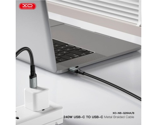 Дата кабель USB-C to USB-C 1.0m 240W black XO (NBQ264A_С_Black)
