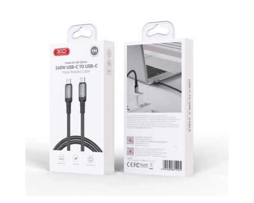 Дата кабель USB-C to USB-C 1.0m 240W black XO (NBQ264A_С_Black)