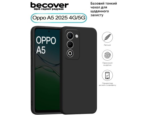 Чохол до мобільного телефона BeCover Silicone Oppo A5 2025 4G/5G Black (713790)