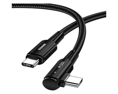 Дата кабель USB-C to USB-C 3.0m 100W 90° corner black Essager (EXCTT1-CGWTC01)