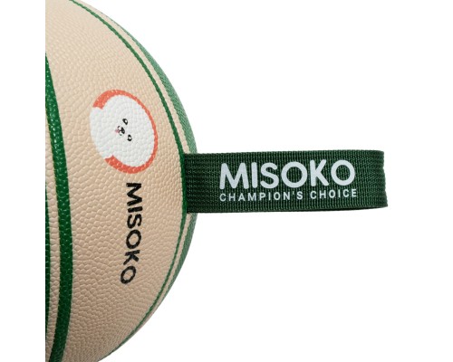 Іграшка для собак MISOKO&CO М'яч надувний у формі баскетбольного м'яча білий з зеленим 18.5 см (KINMSK70113) 