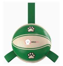Іграшка для собак MISOKO&CO М'яч надувний у формі баскетбольного м'яча білий з зеленим 18.5 см (KINMSK70113)