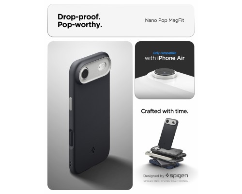 Чохол до мобільного телефона Spigen Nano Pop MagFit iPhone 17 Air Black Sesame (ACS10301)