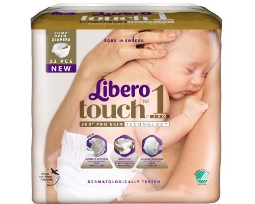 Підгузки Libero Touch 1 (2-5 кг) 22 шт (7322541070230)