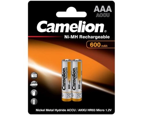 Акумулятор Camelion AAA 600mAh Ni-MH R03 * 2 (NH-AAA600BP2) 