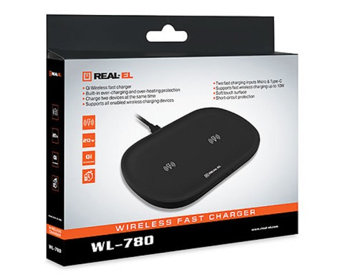 Зарядний пристрій REAL-EL WL-780 black (EL123160020)