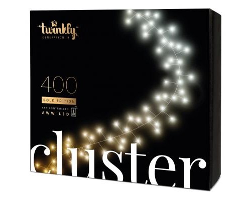 Гірлянда Twinkly Smart LED Cluster AWW, 400, BT+WiFi, Gen II, IP44 кабель чо (TWC400GOP-BEU)