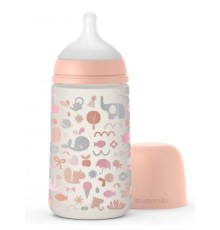 Пляшечка для годування Suavinex Memories Історії малюків 270 мл. помаранчева (307067)