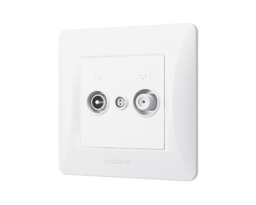 ТВ розетка Videx BINERA TV + SAT кінцева біла (VF-BNSK2TVS)