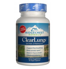 Трави Ridgecrest Herbals Комплекс для Підтримки Легких, Екстра Сила, Clear Lungs, Rid (RCH154)