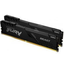 Модуль пам'яті для комп'ютера DDR4 32GB (2x16GB) 2666 MHz FURY Beast Black Kingston Fury (ex.HyperX) (KF426C16BBK2/32)