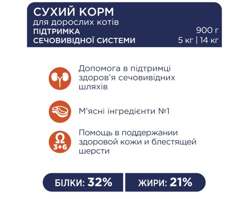 Сухий корм для кішок Club 4 Paws Преміум. Підтримка здоров'я сечовидільної системи 14 кг (4820083909375)