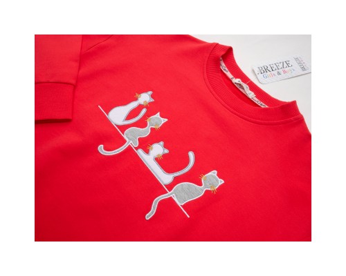 Кофта дитяча Breeze з котиками (13854-146G-coral)