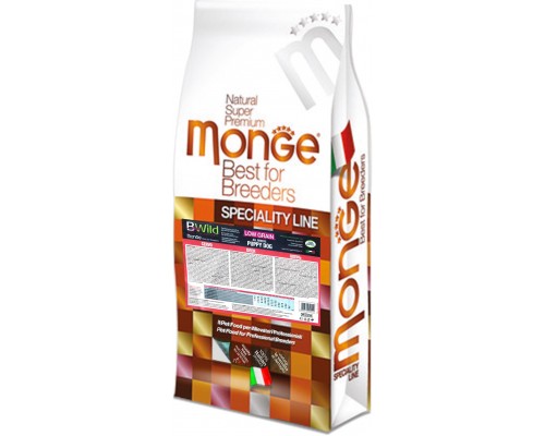 Сухий корм для собак Monge Dog Bwild Low Grain Puppy&Junior оленина 15 кг (8009470056014)