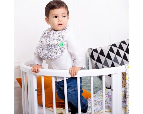 Слинявчик Еко Пупс Eco Cotton Premium непромокаючий з кишенею Бегемотик (EPB-005)