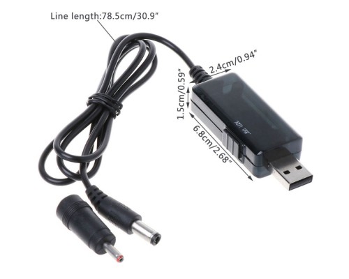 Кабель живлення USB 5V to DC 9V/12V 5.5*2.1/3,5*1,35 mm Dynamode (KWS-912V)