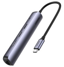 Концентратор Ugreen USB3.0 Type-C to HDMI 4K30Hz/USB 3.0x2/RJ45/PD CM418 (10919)