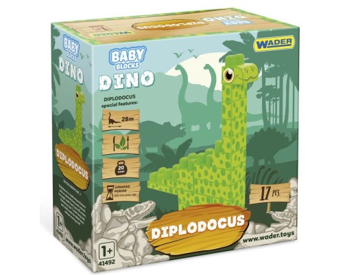 Конструктор Wader Baby Blocks Діно - диплодок (41493)