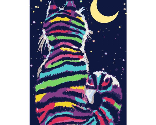 Картина по номерам Rosa Start Cat and Moon 35 х 45 см (4823098535935)