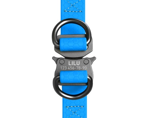 Шлея для собак WAUDOG Waterproof з QR-паспортом 30-39 см блакитна (27632)