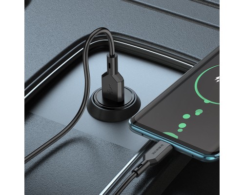 Зарядний пристрій BOROFONE BZ18 single port QC3.0 car charger USB Black (BZ18B)