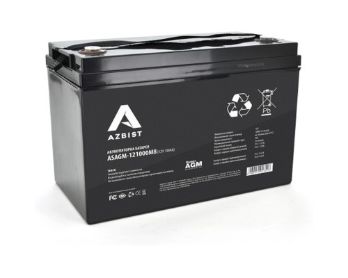 Батарея до ДБЖ AZBIST 12V 100 Ah Super AGM (ASAGM-121000M8) 
