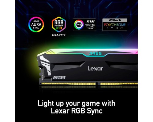 Модуль пам'яті для комп'ютера DDR5 32GB (2x16GB) 7200 MHz Ares RGB Black Lexar (LD5U16G72C34LA-RGD)