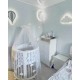 Ліжечко Ingvart трансформер Smart Bed Round (72х72, 72х120, 72х168 см) молочне з декором 