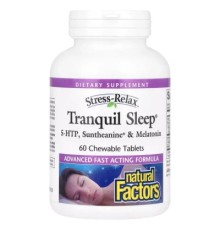 Вітамінно-мінеральний комплекс Natural Factors Здоровий сон, Stress-Relax, Tranquil Sleep, 60 жувальних таблеток (NFS-02831)