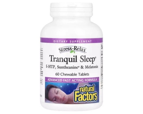 Вітамінно-мінеральний комплекс Natural Factors Здоровий сон, Stress-Relax, Tranquil Sleep, 60 жувальних таблеток (NFS-02831) Вітамінно-мінеральний комплекс Natural Factors Здоровий сон, Stress-Relax, Tranquil Sleep, 60 жувальних таблеток (NFS-02831)