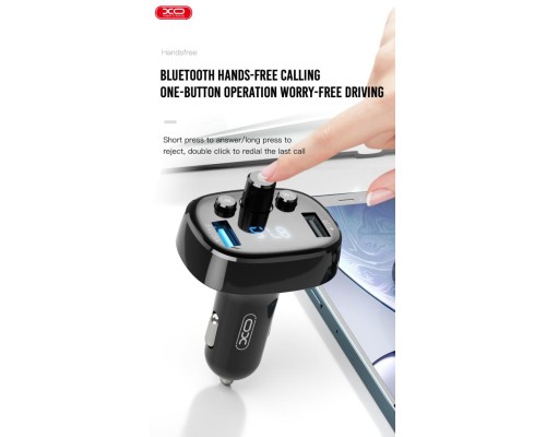 FM модулятор XO BCC-02 3.1A/2 USB Black (ВCC-02) 