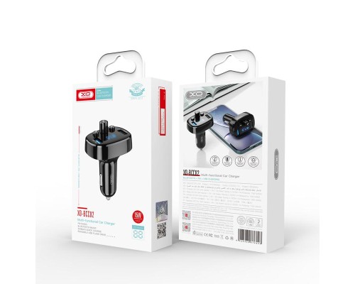 FM модулятор XO BCC-02 3.1A/2 USB Black (ВCC-02) 