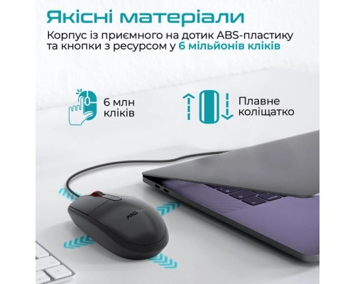 Мишка Promate CM-1200 USB Black (cm-1200.black)