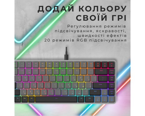 Клавіатура GamePro MK141R Red Swich Low Profile RGB USB Dark Gray (MK141R)