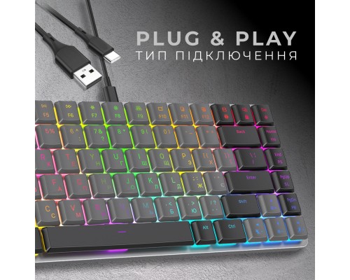 Клавіатура GamePro MK141R Red Swich Low Profile RGB USB Dark Gray (MK141R)