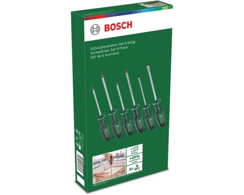 Викрутка Bosch набір 6шт, SL 4, 6.5 мм, PH1х100 мм, PH2х125 мм, PZ1х100 мм, PZ2х125 мм (1.600.A02.BX7)