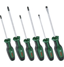 Викрутка Bosch набір 6шт, SL 4, 6.5 мм, PH1х100 мм, PH2х125 мм, PZ1х100 мм, PZ2х125 мм (1.600.A02.BX7)
