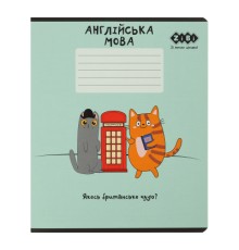 Зошит ZiBi предметний CUTE CAT, 36 аркушів, клітинка, англійська (ZB.1731-38)