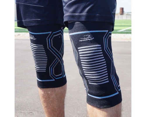 Фіксатор коліна PowerPlay PP-4099 Knee SupportЧорно/Сині L/XL (PP_4099_L/XL_Bl/Blue)