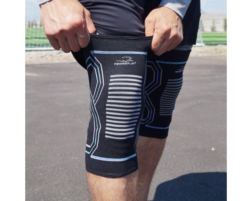 Фіксатор коліна PowerPlay PP-4099 Knee SupportЧорно/Сині L/XL (PP_4099_L/XL_Bl/Blue)