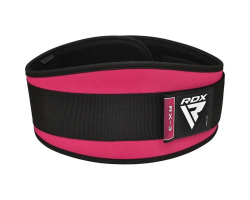 Атлетичний пояс RDX RX3 EVA Curve неопреновий Sharp Pink XS (WBE-RX3SP-XS)