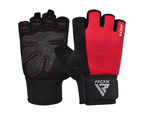 Рукавички для фітнесу RDX W1 Half Red Plus M (WGA-W1HR-M+)