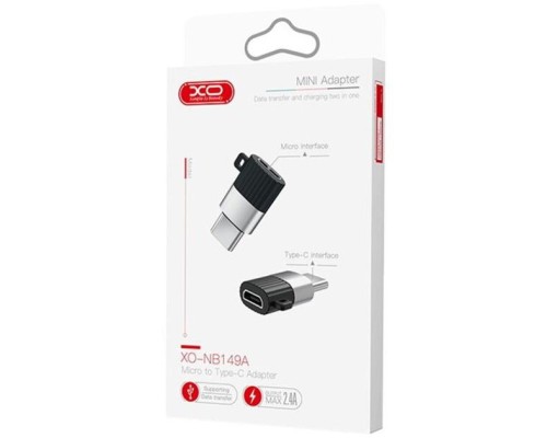 Перехідник USB-C M to Micro 5P F black XO (XO-NB149A)