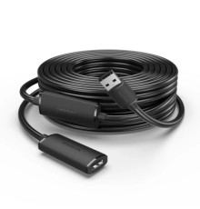 Дата кабель USB 2.0 Type-A Male to Type-A Female Active Extension Cable 30M Black VENTION (CBKBT)
