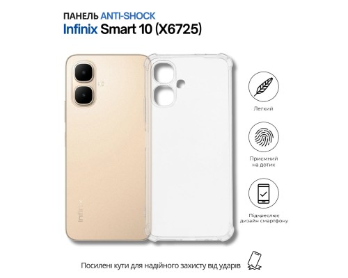 Чохол до мобільного телефона BeCover Anti-Shock Infinix Smart 10 (X6725) Clear (714696)