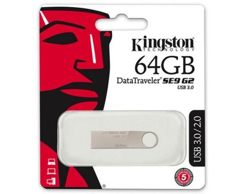 USB флеш накопичувач Kingston 64GB DTSE9 G2 Metal Silver USB 3.0 (DTSE9G2/64GB)