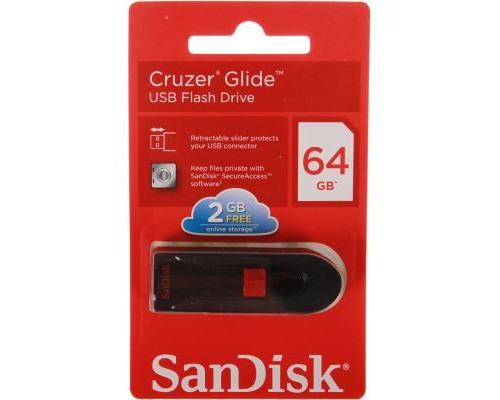 USB флеш накопичувач SanDisk 64GB Cruzer Glide Black USB 3.0 (SDCZ600-064G-G35) 