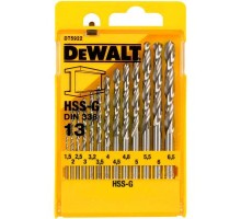 Набір свердл DeWALT HSS-G по металлу, 13шт, d=1,5-6,5мм. (DT5922)