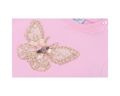 Кофта дитяча Breeze з мереживним метеликом (10086-92G-pink)