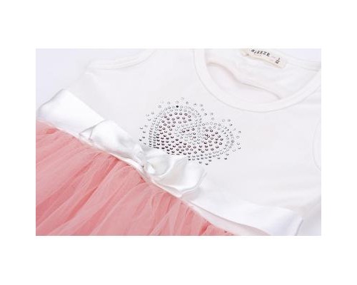 Плаття дитяче Breeze сарафан із фатіновою спідницею і серцем (10862-98G-peach)
